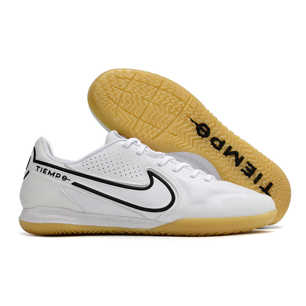 Chuteira Futsal Nike Tiempo Legend 9 Elite IC Branca e Preta