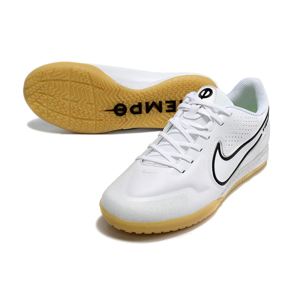 Chuteira Futsal Nike Tiempo Legend 9 Elite IC Branca e Preta