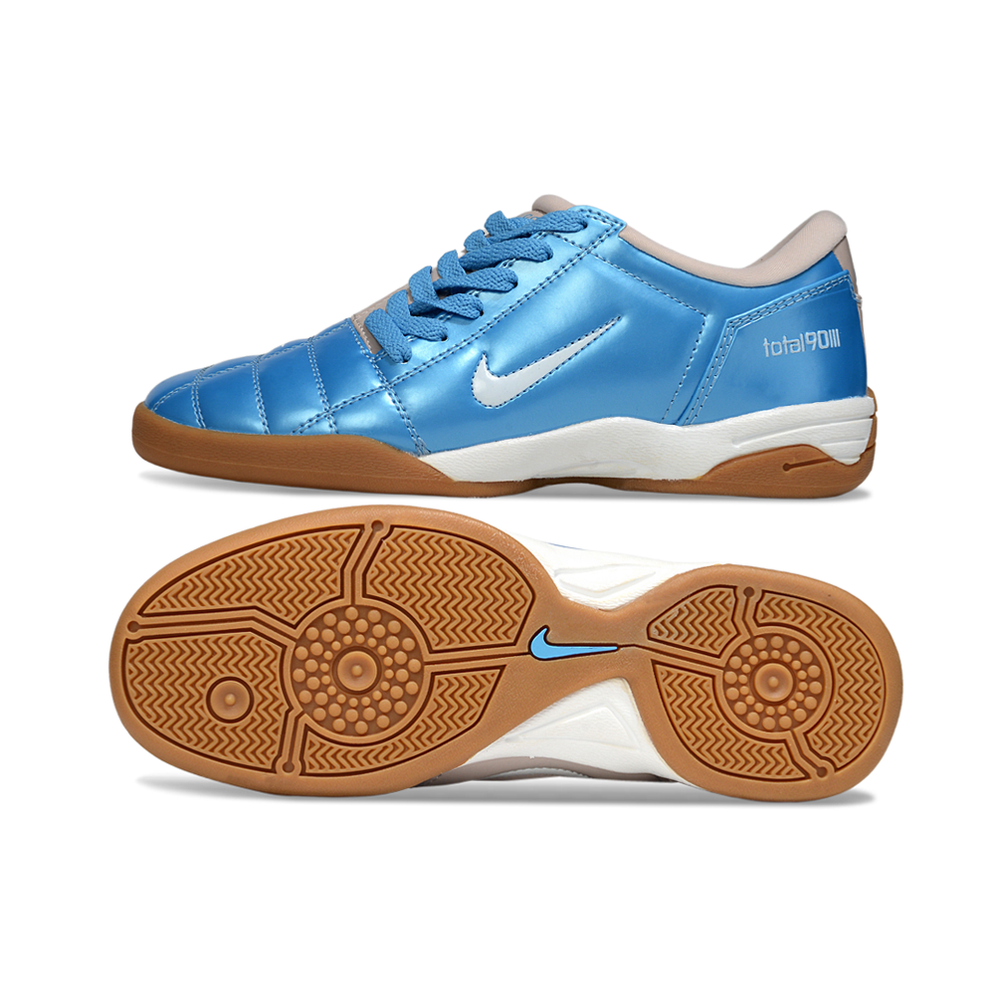 Chuteira Futsal Nike Total 90 IC Azul e Bege