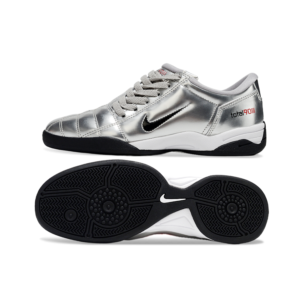 Chuteira Futsal Nike Total 90 IC Prata e Preta