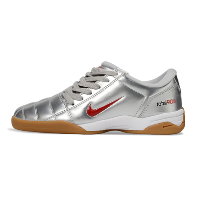 Chuteira Futsal Nike Total 90 IC Prata e Vermelho