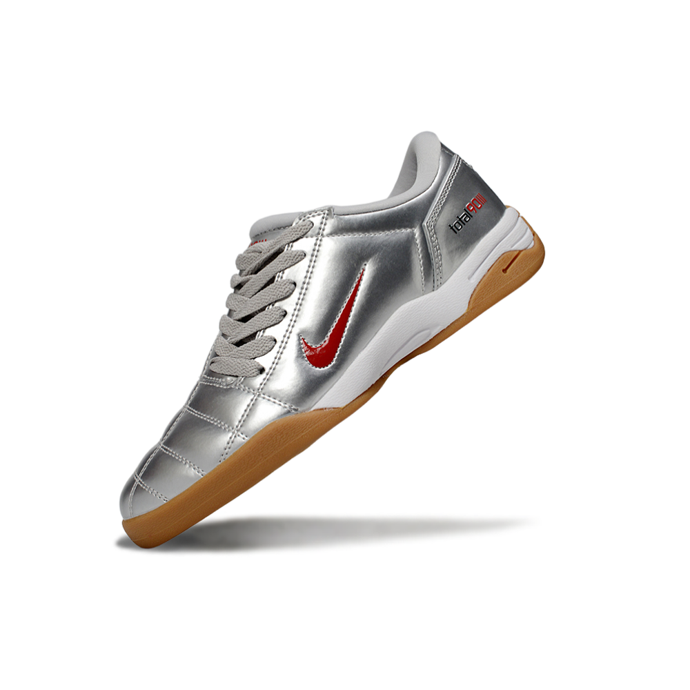 Chuteira Futsal Nike Total 90 IC Prata e Vermelho