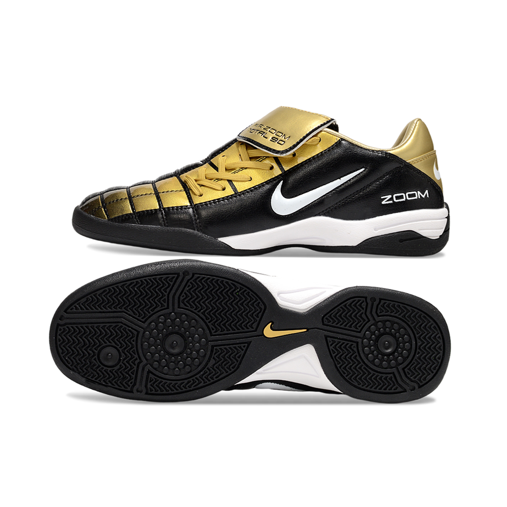 Chuteira Futsal Nike Total 90 IC Preto e Dourado