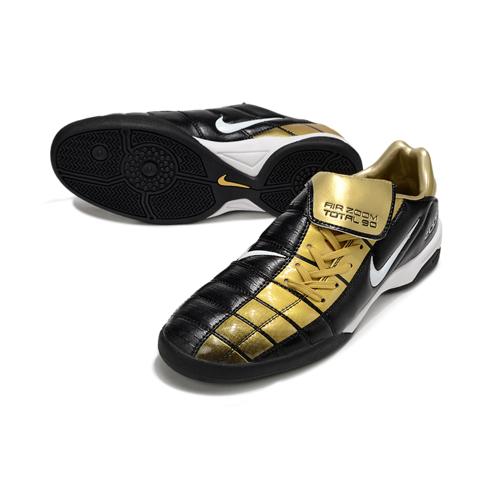Chuteira Futsal Nike Total 90 IC Preto e Dourado