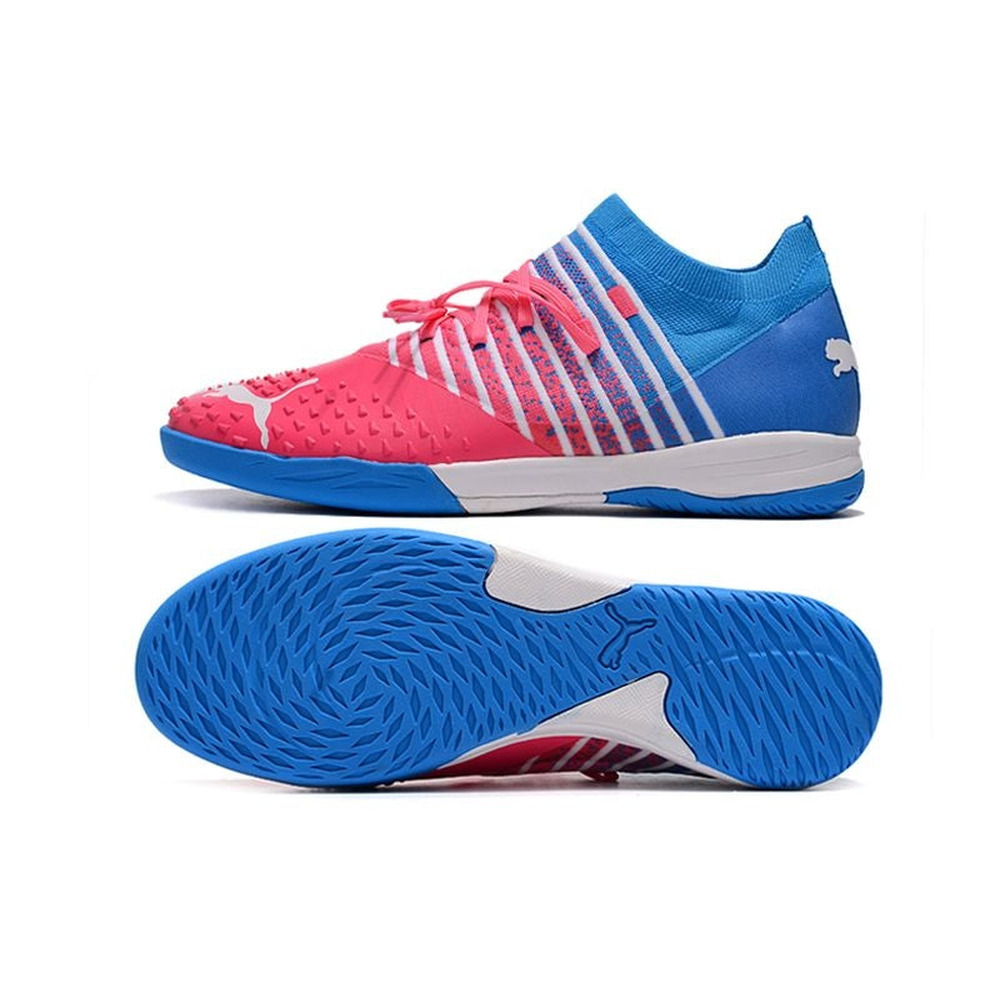 Chuteira Futsal Puma Future Z 1.3 IC Azul e Rosa