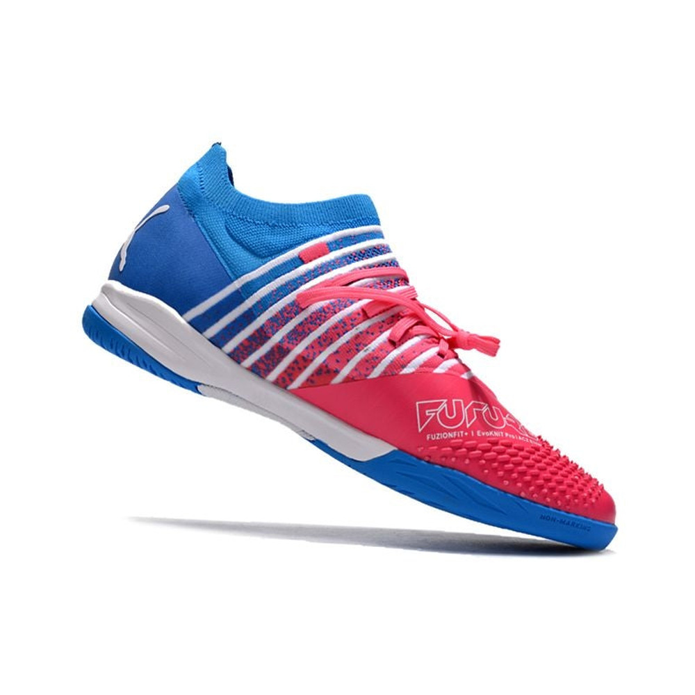 Chuteira Futsal Puma Future Z 1.3 IC Azul e Rosa
