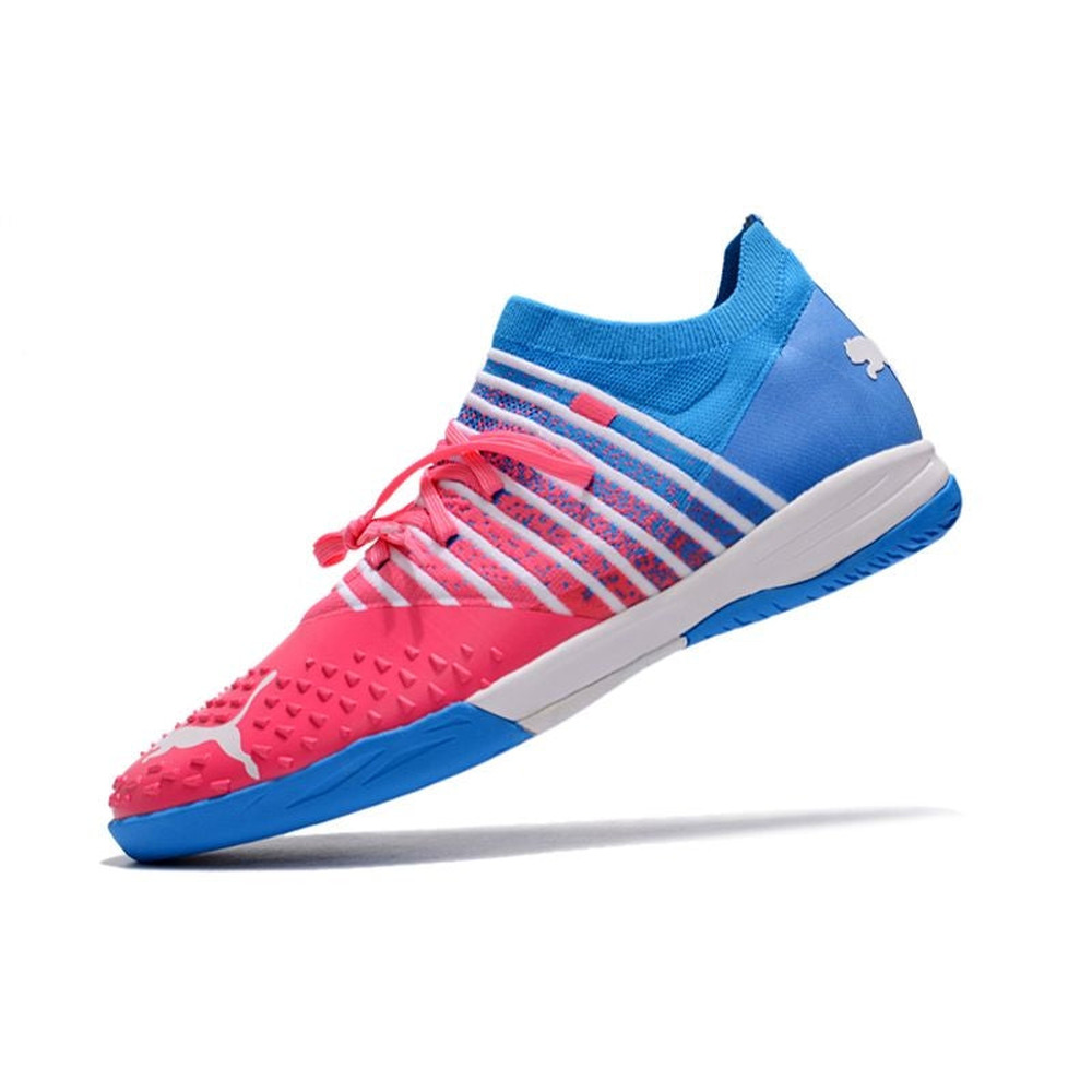 Chuteira Futsal Puma Future Z 1.3 IC Azul e Rosa