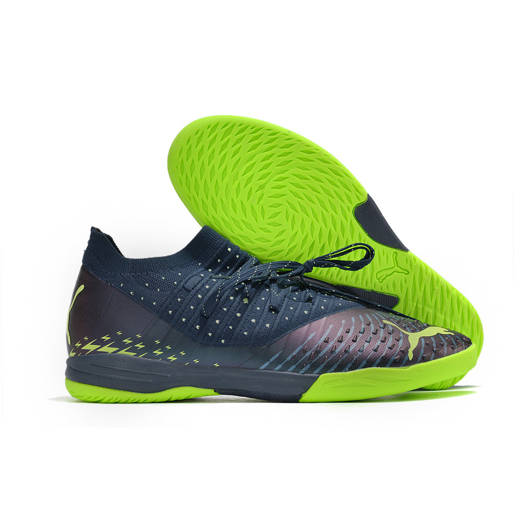 Chuteira Futsal Puma Future Z 1.3 IC Azul e Verde 