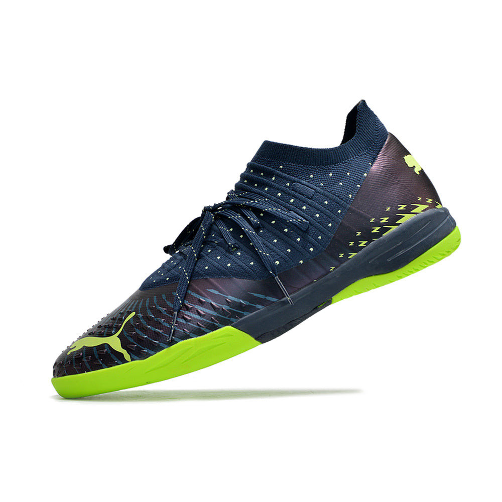 Chuteira Futsal Puma Future Z 1.3 IC Azul e Verde 