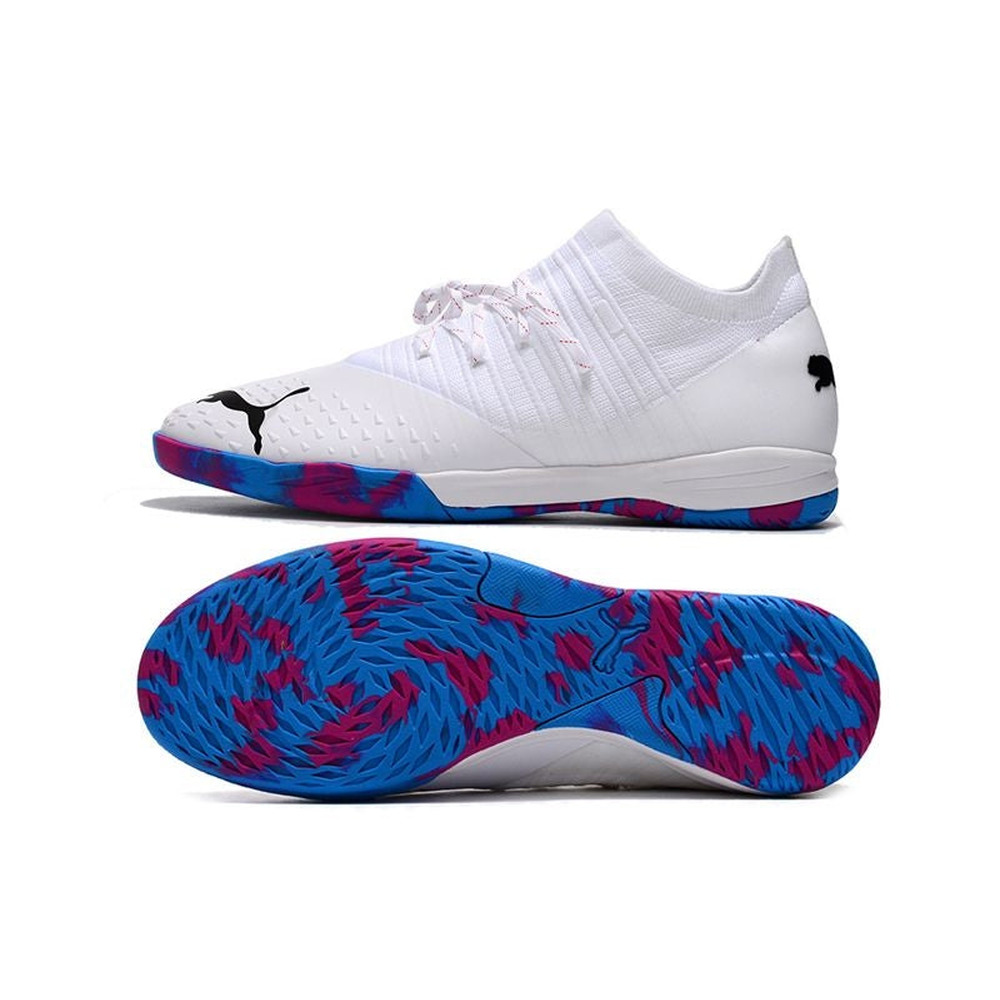 Chuteira Futsal Puma Future Z 1.3 IC Branca e Azul