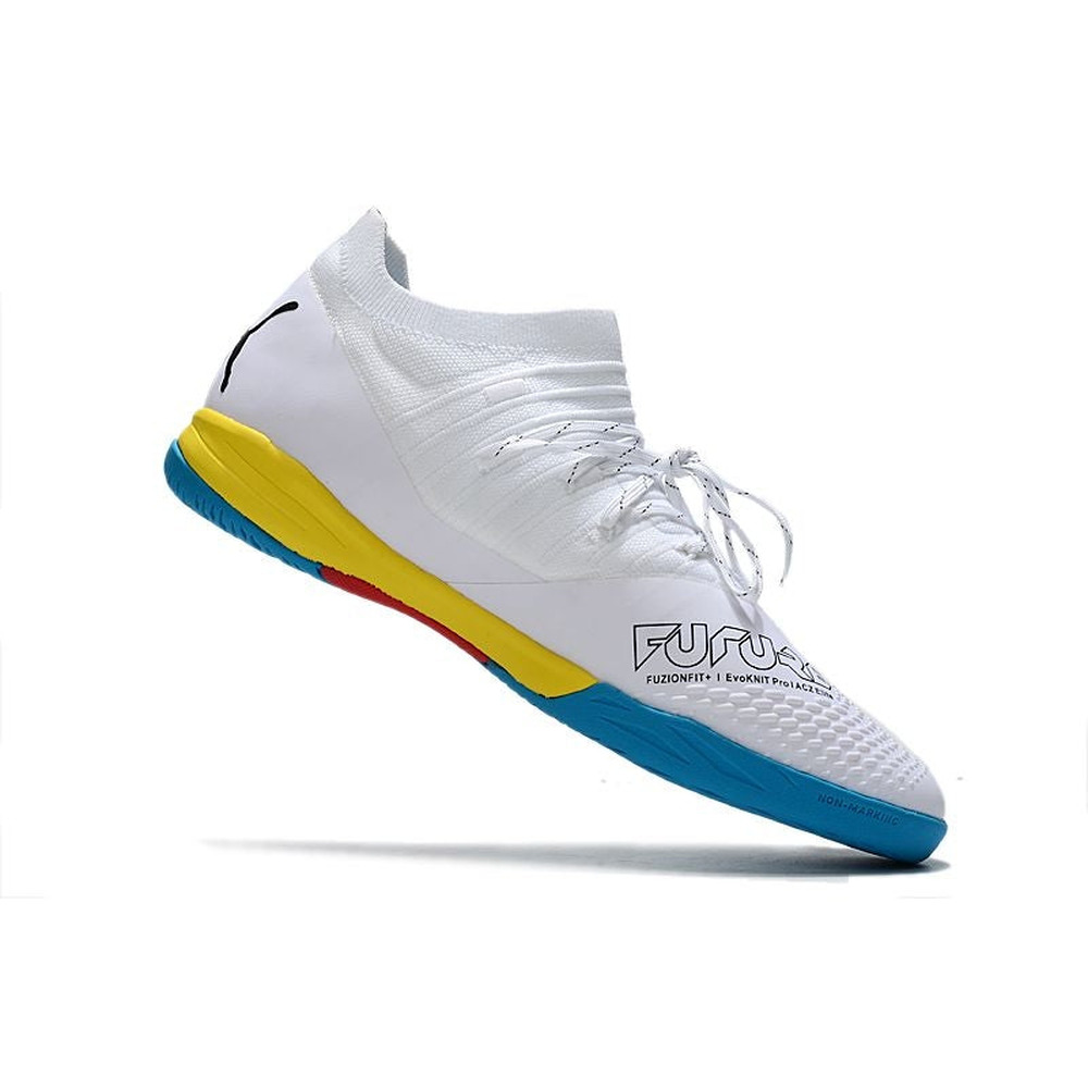 Chuteira Futsal Puma Future Z 1.3 IC Branca e Colorida