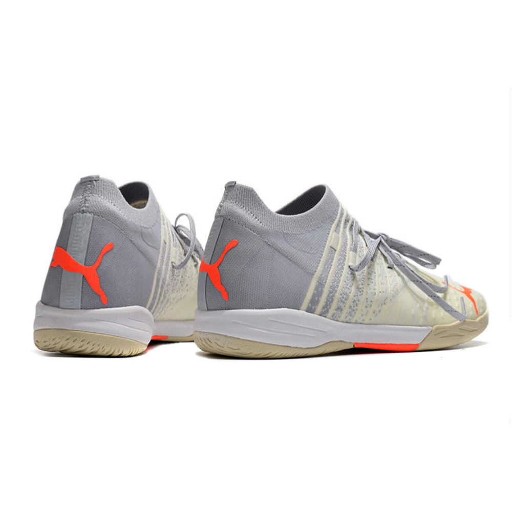 Chuteira Futsal Puma Future Z 1.3 IC Cinza e Branco 