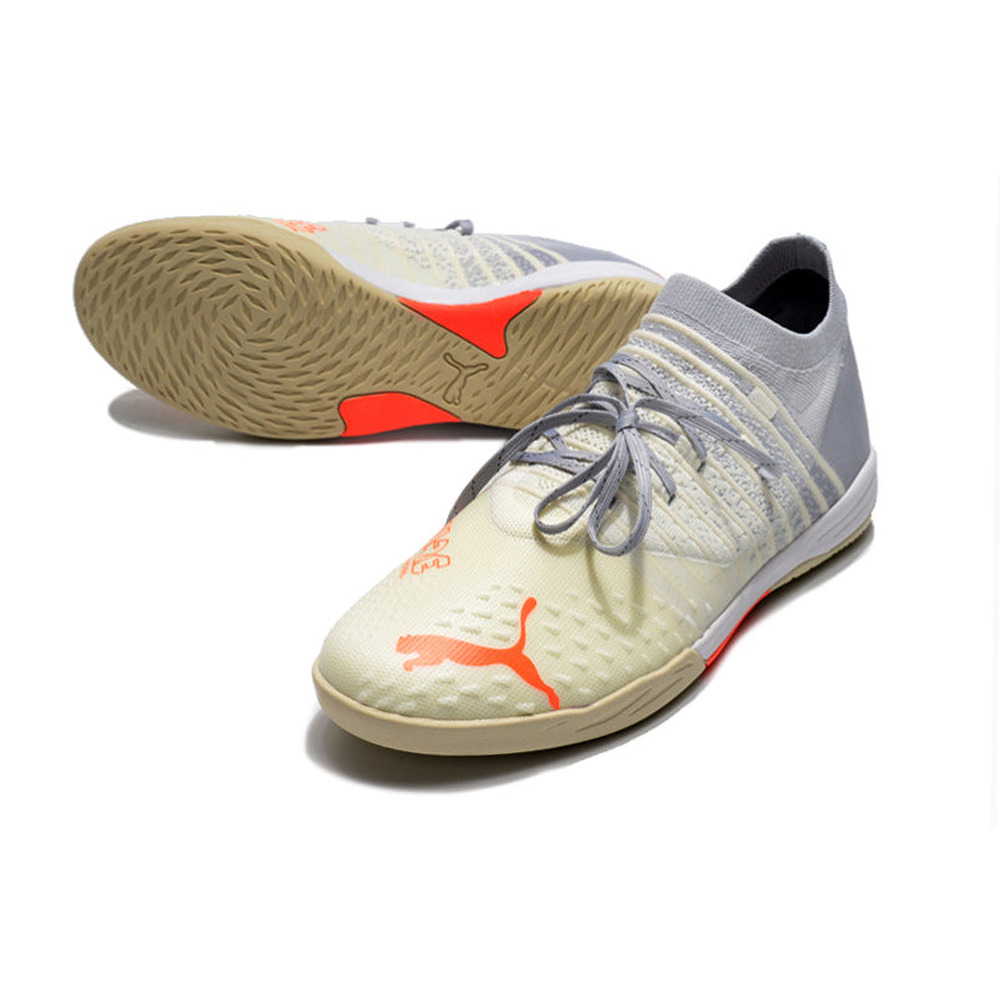 Chuteira Futsal Puma Future Z 1.3 IC Cinza e Branco 