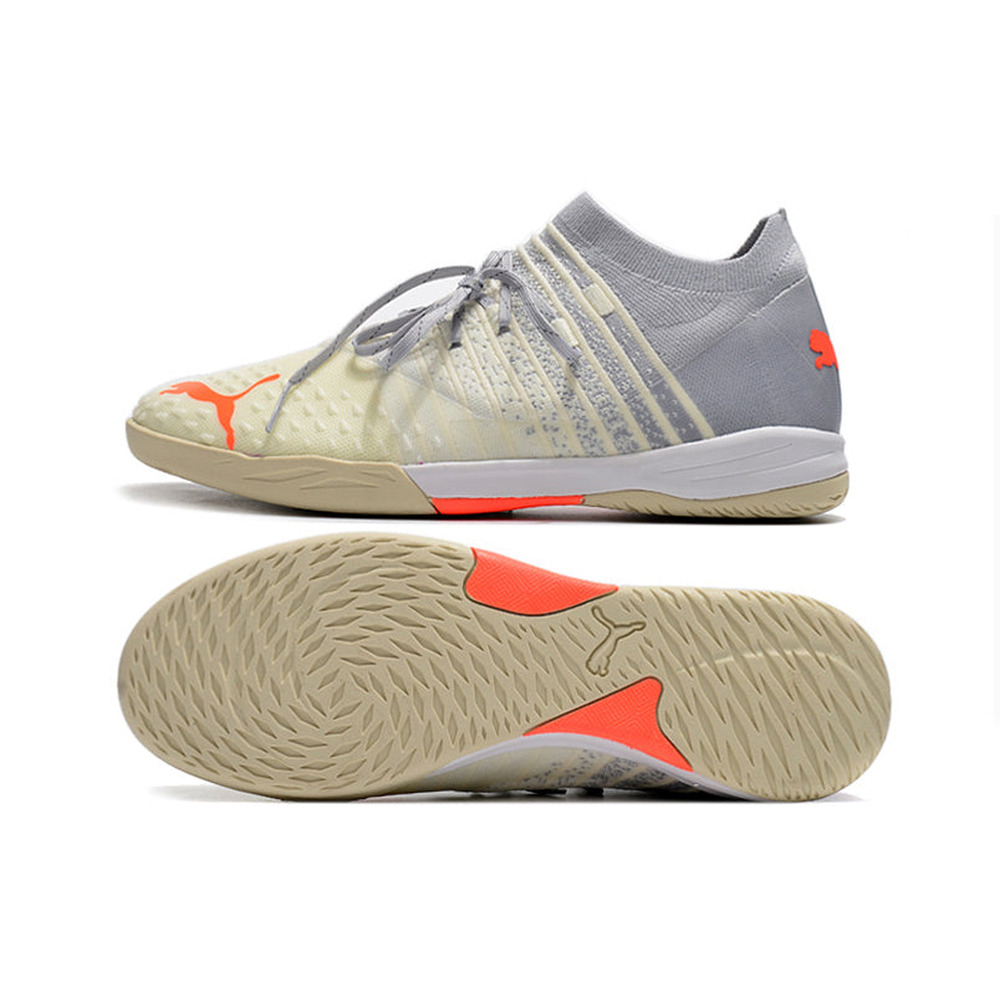 Chuteira Futsal Puma Future Z 1.3 IC Cinza e Branco 