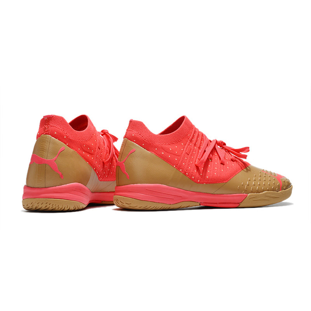 Chuteira Futsal Puma Future Z 1.3 IC Dourada e Laranja 