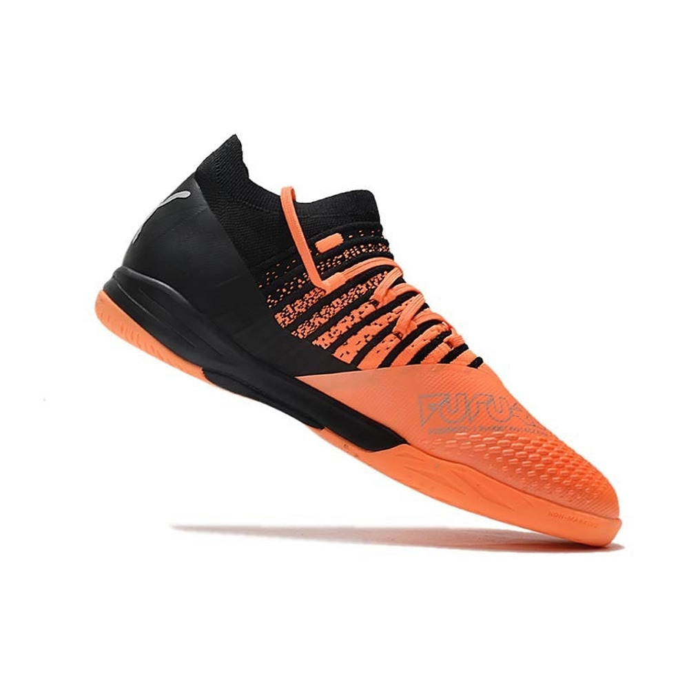 Chuteira Futsal Puma Future Z 1.3 IC Laranja e Preta 