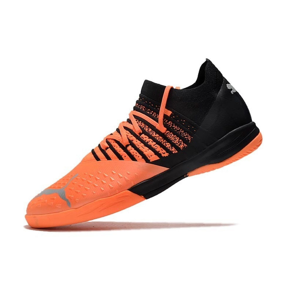 Chuteira Futsal Puma Future Z 1.3 IC Laranja e Preta 