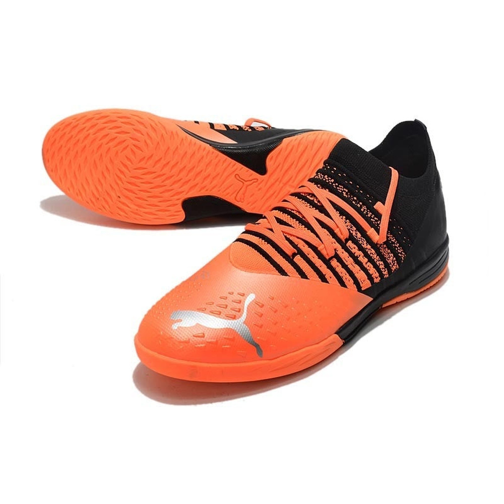Chuteira Futsal Puma Future Z 1.3 IC Laranja e Preta 