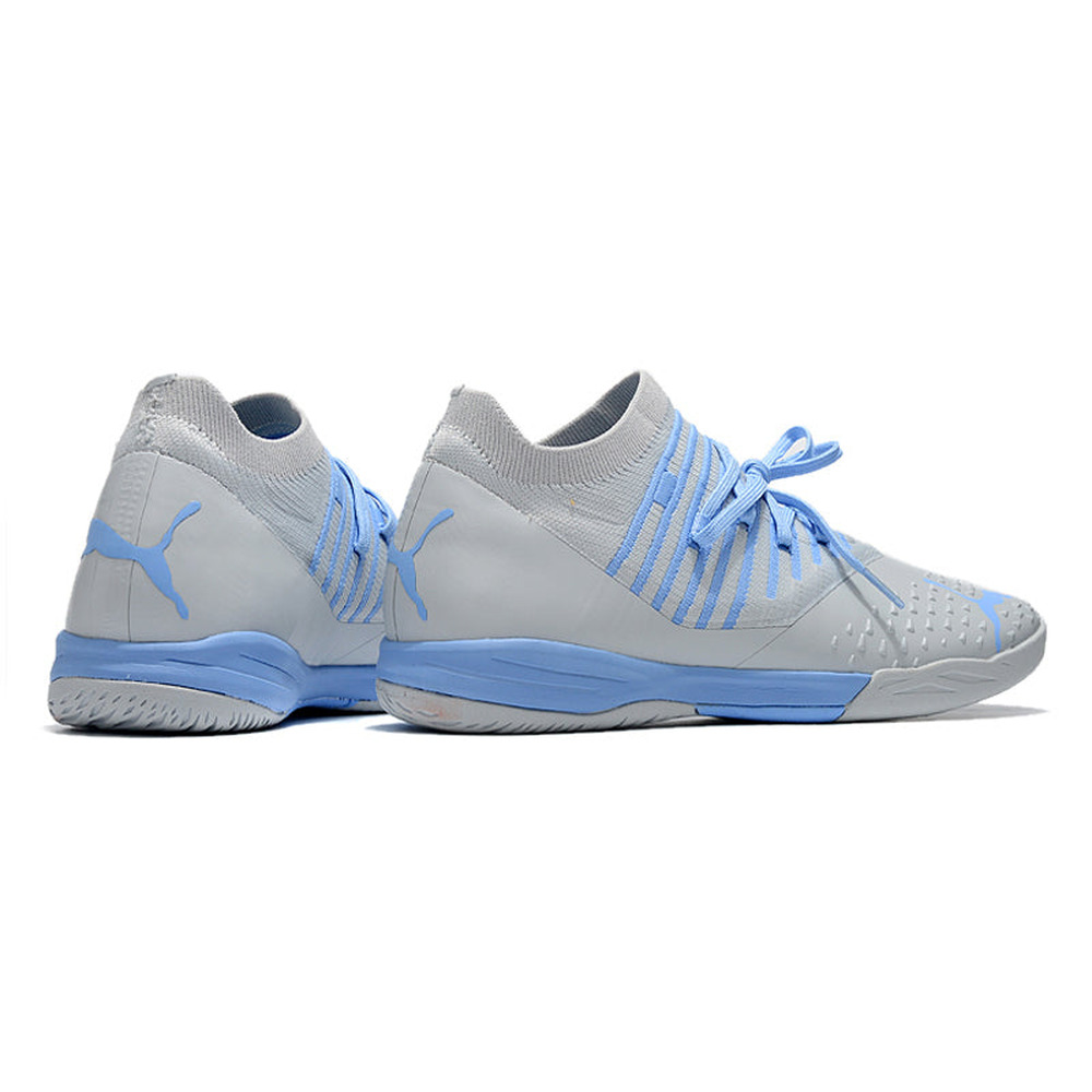 Chuteira Futsal Puma Future Z 1.3 IC Prata e Azul 