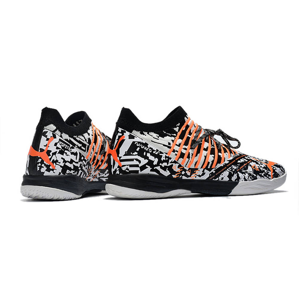 Chuteira Futsal Puma Future Z 1.3 IC Preto, Branco e Laranja 
