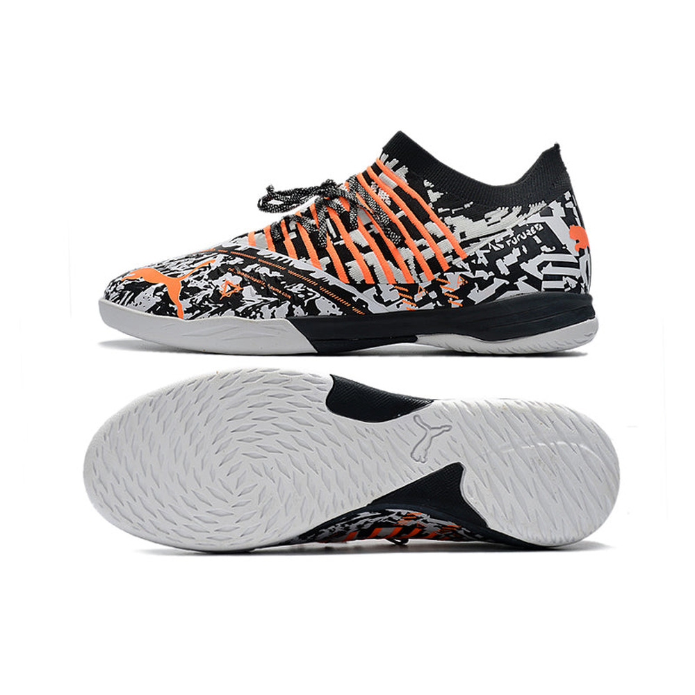 Chuteira Futsal Puma Future Z 1.3 IC Preto, Branco e Laranja 