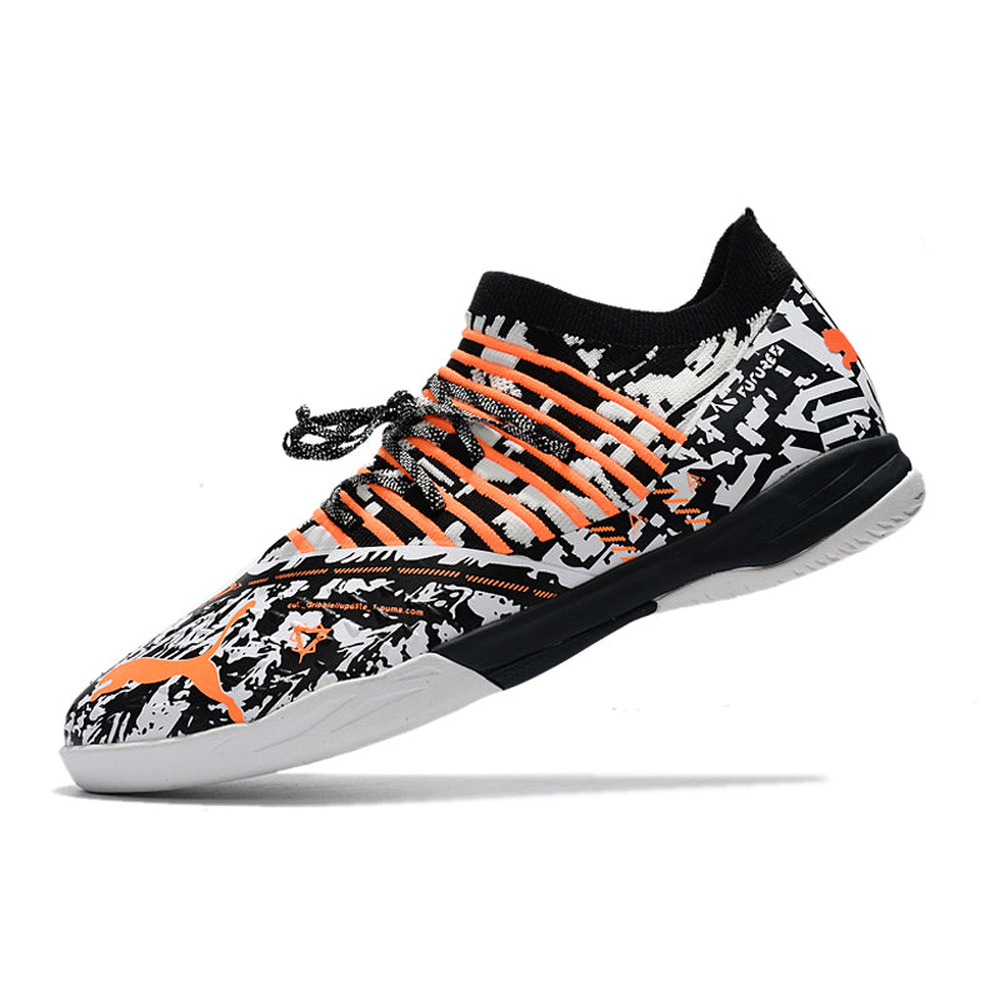 Chuteira Futsal Puma Future Z 1.3 IC Preto, Branco e Laranja 