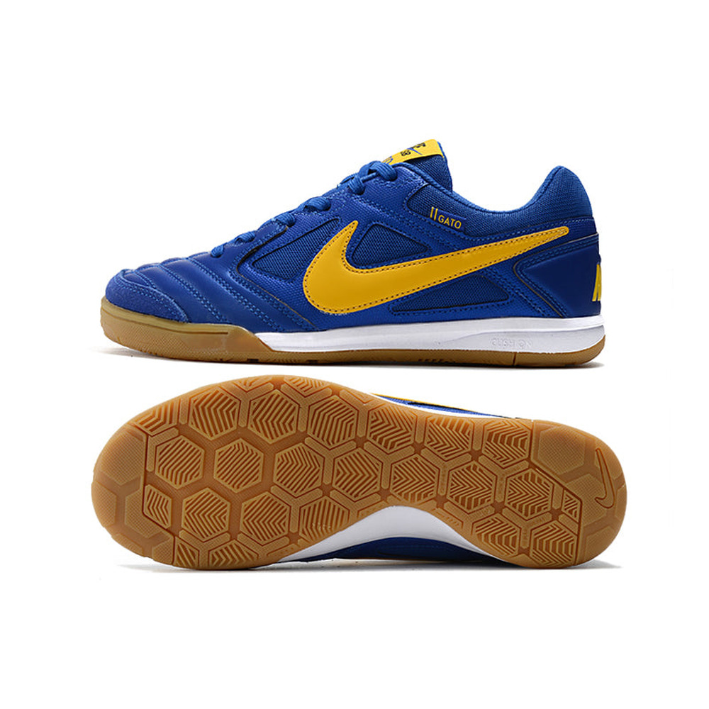 Chuteira Futsal Supreme x Nike SB Gato IC Azul e Amarela