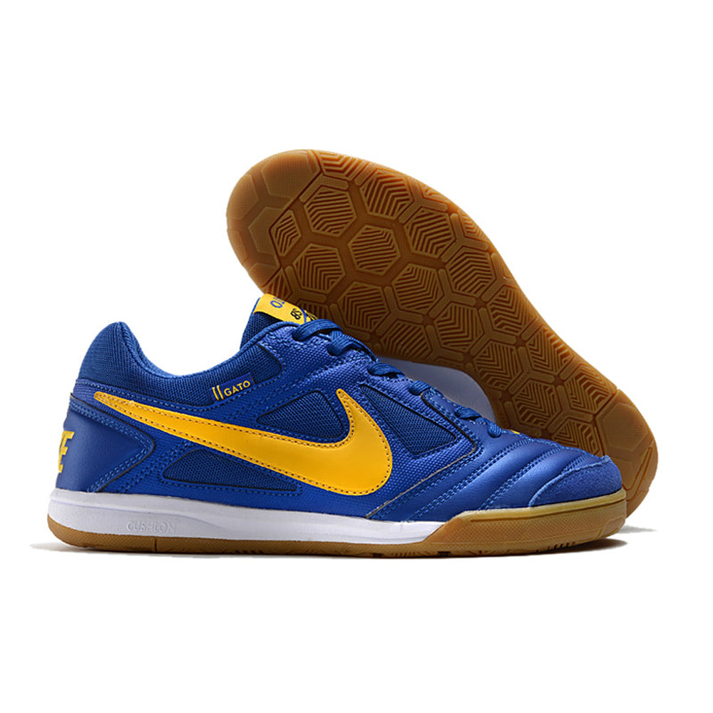 Chuteira Futsal Supreme x Nike SB Gato IC Azul e Amarela