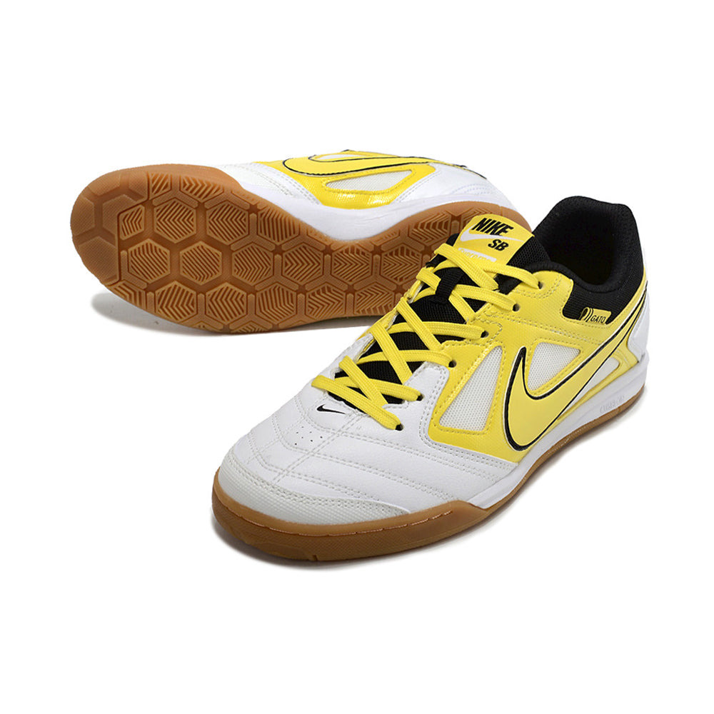 Chuteira Futsal Supreme x Nike SB Gato IC Branca, Amarelo e Preto
