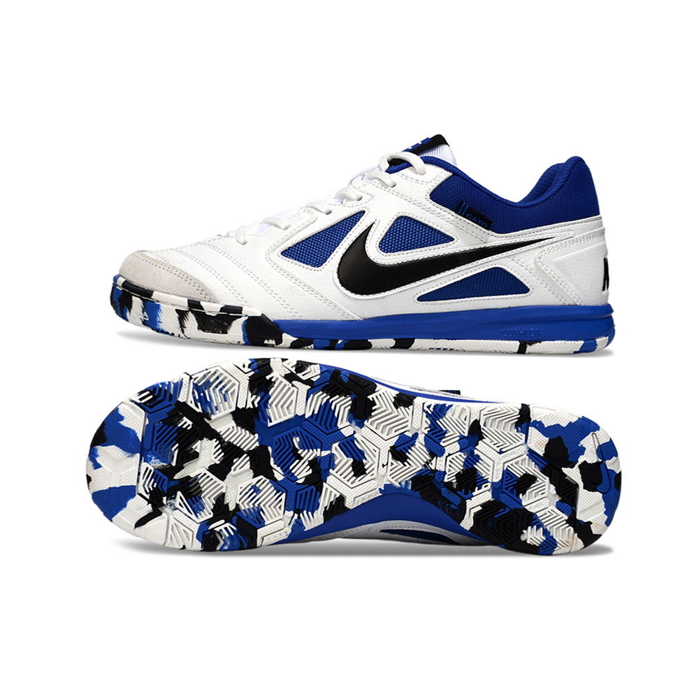 Chuteira Futsal Supreme X Nike SB Gato IC Branca, Azul e Preto