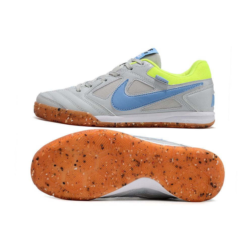 Chuteira Futsal Supreme x Nike SB Gato IC Cinza, Azul e Verde Neon