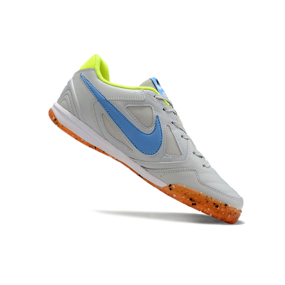 Chuteira Futsal Supreme x Nike SB Gato IC Cinza, Azul e Verde Neon