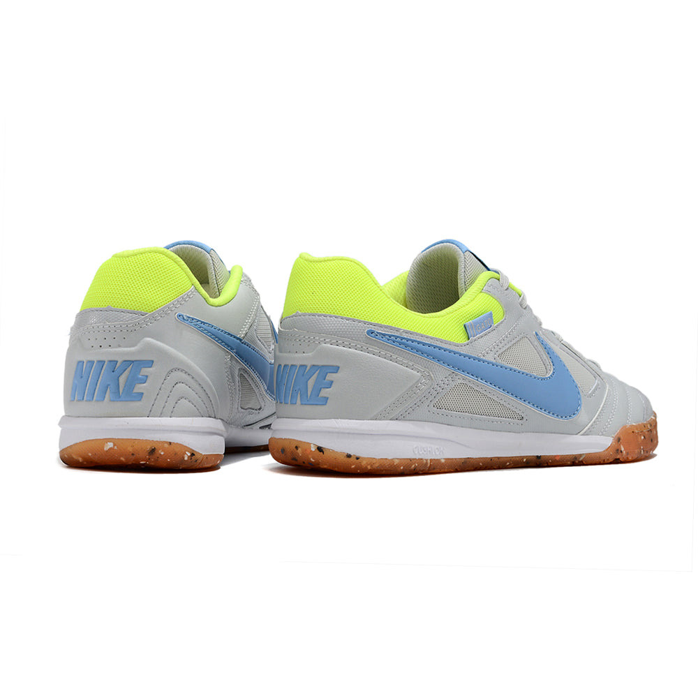 Chuteira Futsal Supreme x Nike SB Gato IC Cinza, Azul e Verde Neon