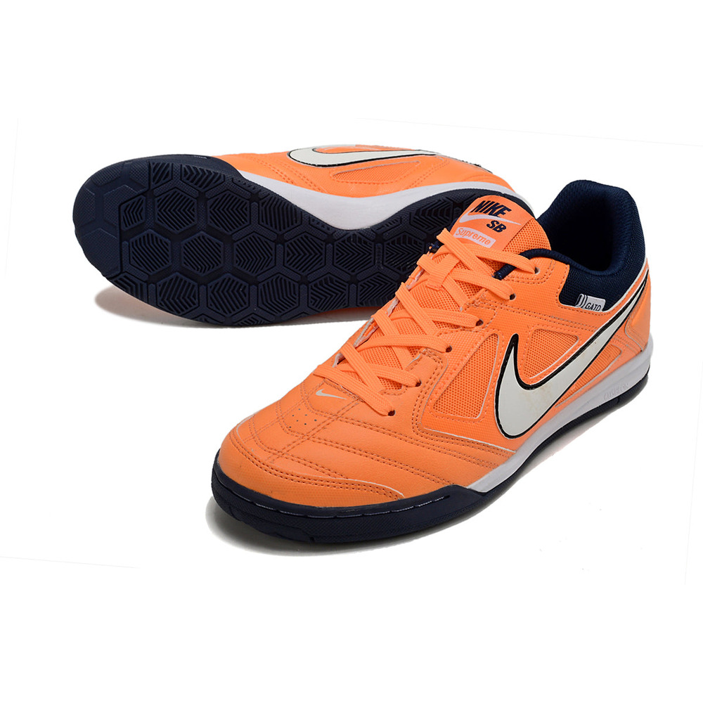 Chuteira Futsal Supreme x Nike SB Gato IC Laranja, Azul e Branco