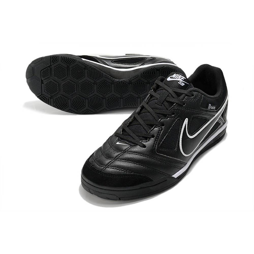 Chuteira Futsal Supreme x Nike SB Gato IC Preta e Branca