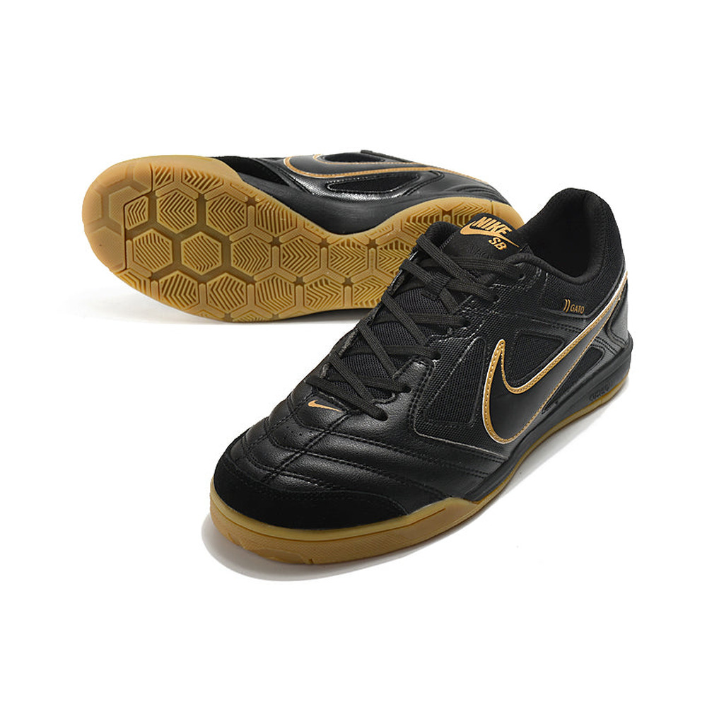 Chuteira Futsal Supreme x Nike SB Gato IC Preta e Dourada