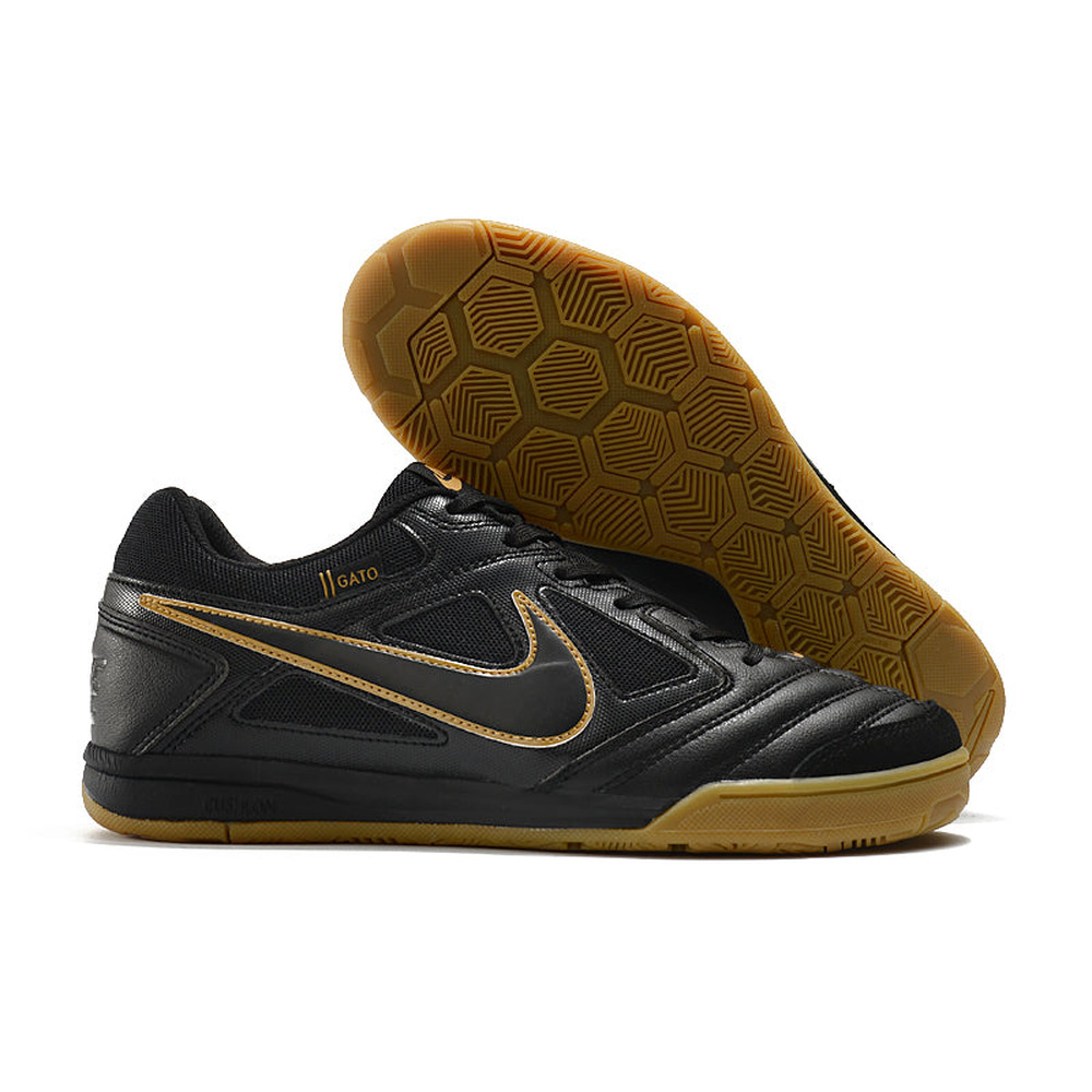 Chuteira Futsal Supreme x Nike SB Gato IC Preta e Dourada