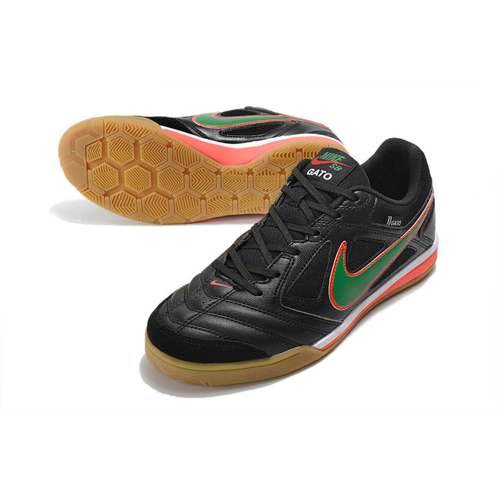 Chuteira Futsal Supreme x Nike SB Gato IC Preta e Verde