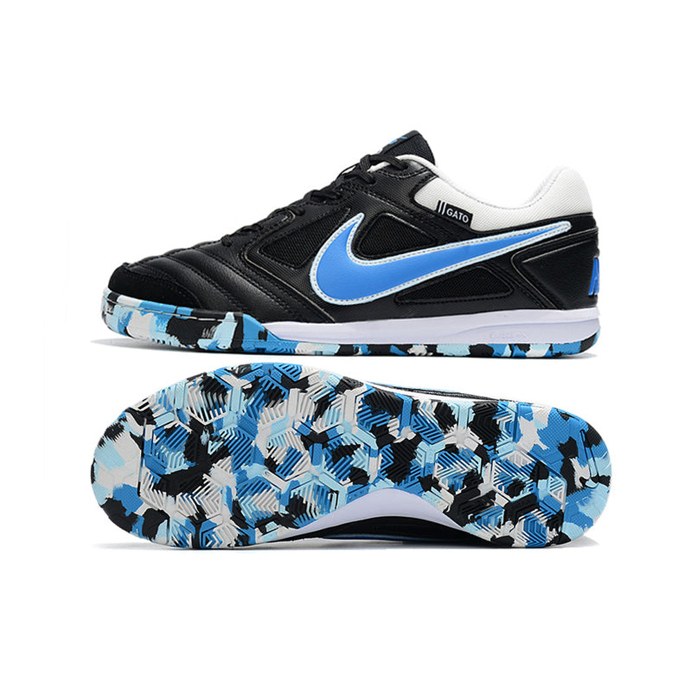Chuteira Futsal Supreme x Nike SB Gato IC Preta, Azul e Branca