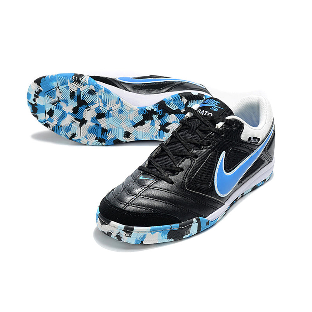 Chuteira Futsal Supreme x Nike SB Gato IC Preta, Azul e Branca