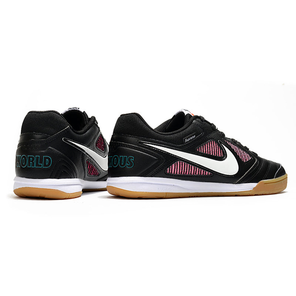 Chuteira Futsal Supreme X Nike SB Gato IC Preta, Branca e Rosa