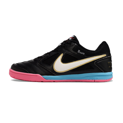 Chuteira Futsal Supreme x Nike SB Gato IC Preta, Rosa e Azul