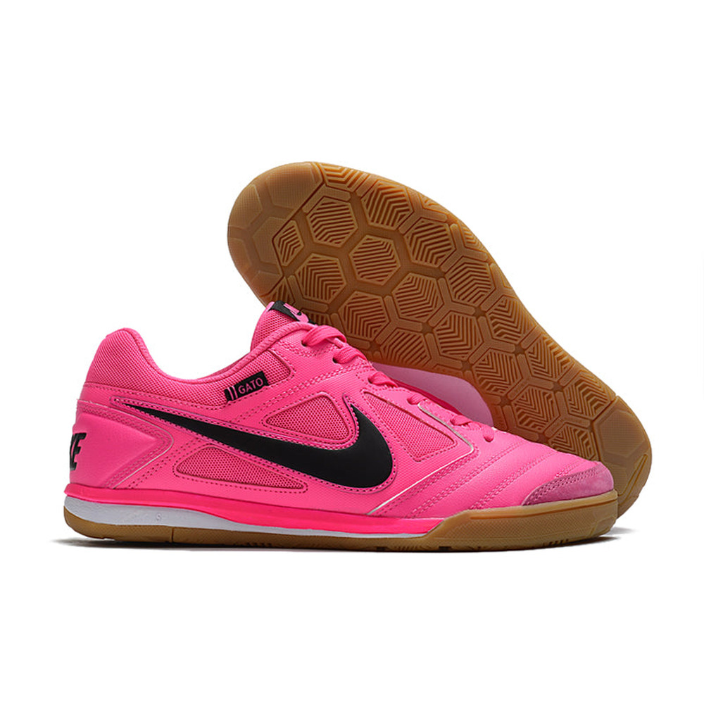 Chuteira Futsal Supreme x Nike SB Gato IC Rosa e Preto
