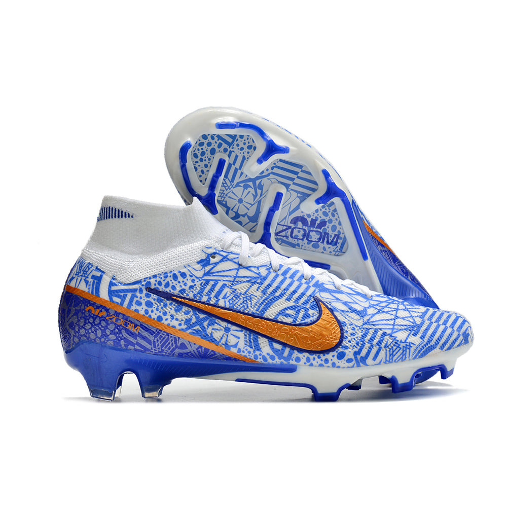 Chuteira Infantil Campo Nike Air Zoom Mercurial Superfly 9 Elite FG Azul 