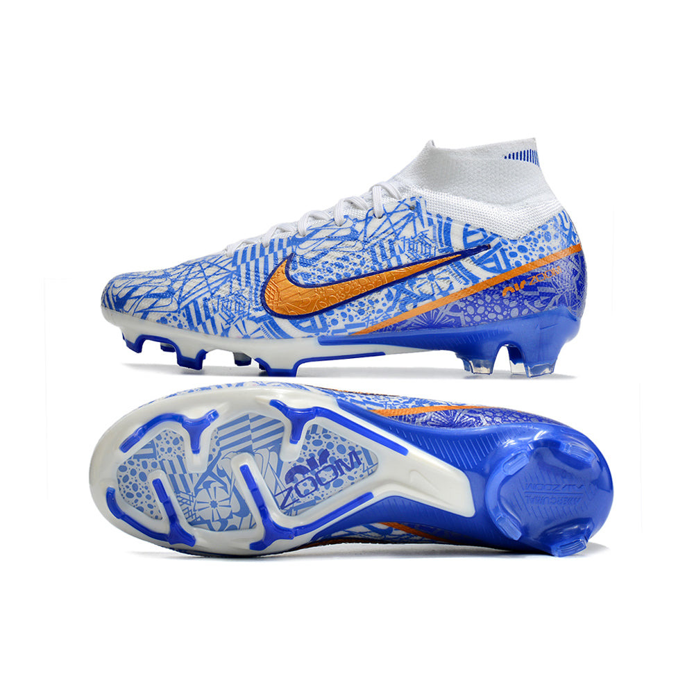 Chuteira Infantil Campo Nike Air Zoom Mercurial Superfly 9 Elite FG Azul 