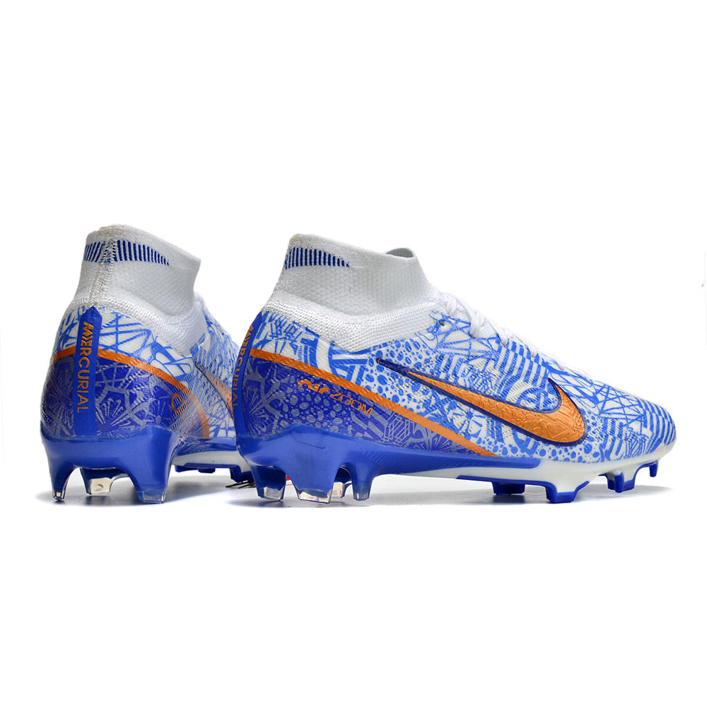 Chuteira Infantil Campo Nike Air Zoom Mercurial Superfly 9 Elite FG Azul 