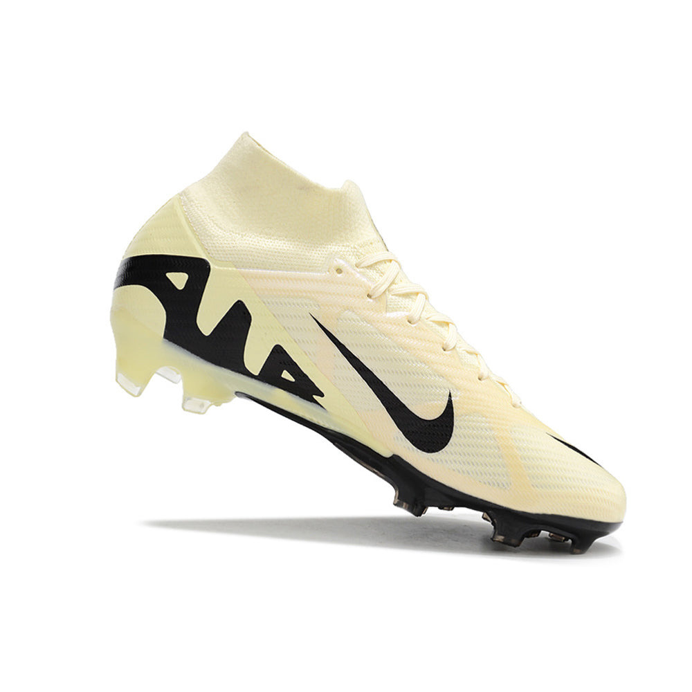 Chuteira Infantil Campo Nike Air Zoom Mercurial Superfly 9 Elite FG Bege e Preta 