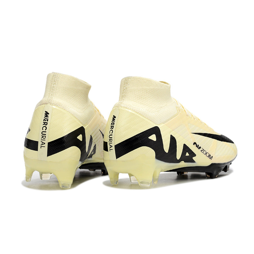 Chuteira Infantil Campo Nike Air Zoom Mercurial Superfly 9 Elite FG Bege e Preta 