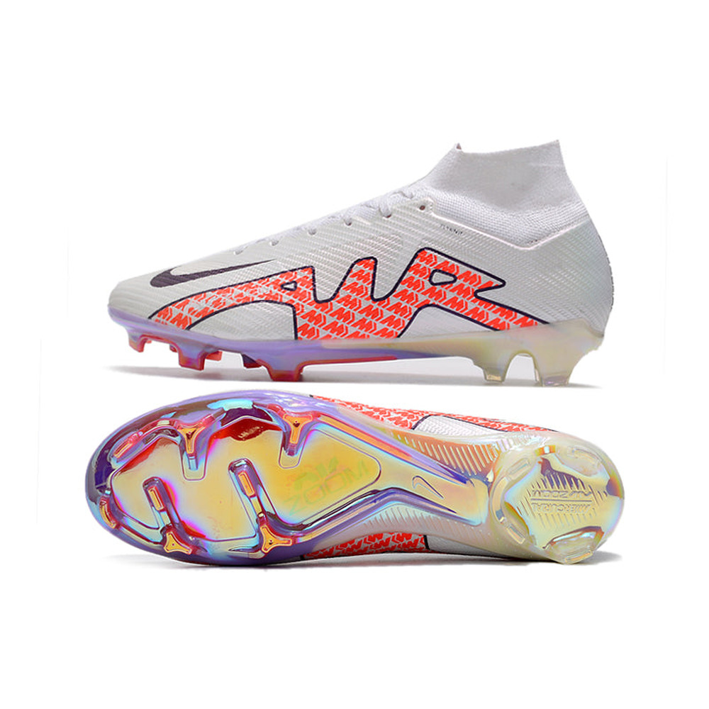 Chuteira Infantil Campo Nike Air Zoom Mercurial Superfly 9 Elite FG Branca 