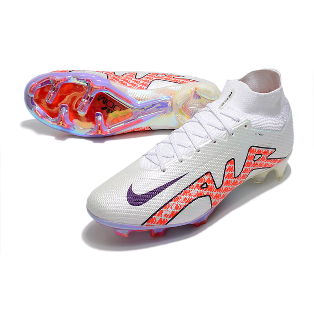 Chuteira Infantil Campo Nike Air Zoom Mercurial Superfly 9 Elite FG Branca 